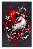 "Mercy to the Wolf Is Cruelty to the Sheep" Wolf Sheep Abstract 12x18 US Made Poster