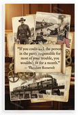 Theodore Roosevelt "If You Could Kick the Person" Quote Vintage 12x18 US Made Poster