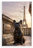 French Bulldog Eiffel Tower Paris Landmark Animals 12x18 US Made Poster