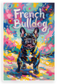 French Bulldog Vibrant Abstract Joyful Art 12x18 US Made Poster