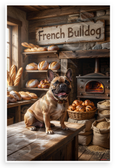 French Bulldog in Cozy Rustic Bakery 12x18 US Made Poster