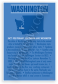 Washington State Fun Facts Map Educational 12x18 US Made Poster