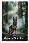 German Shepherd in Misty Forest Wildlife 12x18 US Made Poster