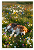 Beagle Resting in Wildflower Meadow Nature 12x18 US Made Poster