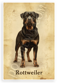 Rottweiler Vintage Retro Dog Portrait 12x18 US Made Poster