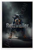 Fierce Rottweiler Guardian Dramatic Dog 12x18 US Made Poster