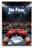 No Fear Boxing Gloves Arena Crowd Motivational 12x18 US Made Poster