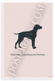 German Shorthaired Pointer Silhouette Minimalist 12x18 US Made Poster