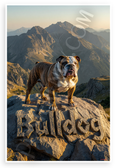 Bulldog Standing Proud on Mountain Peak Wildlife 12x18 US Made Poster