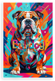 Stylized Bulldog Geometric Patterns Modern Art 12x18 US Made Poster