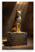 Bastet "In the Stillness of the Golden Eye, Wisdom Speaks Softer than the Wind" Egyptian Inspirational 12x18 US Made Poster