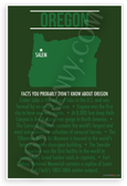 Oregon State Map Fun Facts Educational 12x18 US Made Poster
