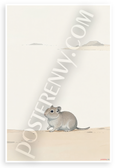 Gerbil Explorer Desert Adventure Minimalist 12x18 US Made Poster