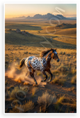 Appaloosa Stallion Galloping Open Plains Sunset Landscape Wildlife 12x18 US Made Poster