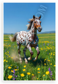 Appaloosa Foal Galloping Through Wildflower Meadow Wildlife 12x18 US Made Poster