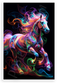 Galloping Stallion Abstract Swirling Lines Vibrant Colors 12x18 US Made Poster