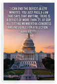 Warren Buffett "End the Deficit in Five Minutes" US Capitol Inspirational 12x18 US Made Poster