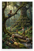 "Agency is Natural to Children Unless We Train It Out" Children Forest Exploration Inspirational 12x18 US Made Poster