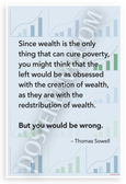 Thomas Sowell "Wealth Cures Poverty" Quote Inspirational 12x18 US Made Poster