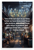 Thomas Sowell 'Demonized Those Who Produce' Quote Industrial 12x18 US Made Poster