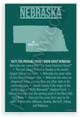 Nebraska Facts You Probably Didn't Know Educational 12x18 US Made Poster