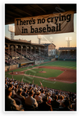 There's No Crying in Baseball Quote Vintage Stadium 12x18 US Made Poster