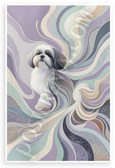 Shih Tzu Abstract Flowing Fur Modern Art 12x18 US Made Poster