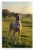 Majestic Great Dane in Serene Landscape Wildlife 12x18 US Made Poster