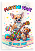 Playful Chihuahua Puppy Playtime Pals So Much Fun 12x18 US Made Poster