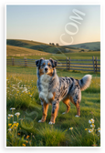 Miniature American Shepherd Dog Countryside Portrait 12x18 US Made Poster