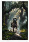 Majestic Mastiff in Mystical Misty Forest Wildlife 12x18 US Made Poster