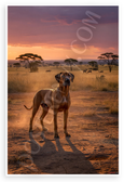 Rhodesian Ridgeback African Savannah Sunset Adventure Wildlife 12x18 US Made Poster