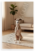 Whippet Dog Symbol of Loyalty Minimalist 12x18 US Made Poster
