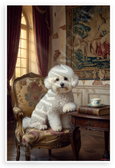Regal Bichon Frise in French Chateau Portrait 12x18 US Made Poster