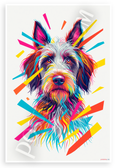 Wirehaired Pointing Griffon Abstract Geometric Dog 12x18 US Made Poster