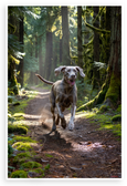 Weimaraner Running Forest Trail Adventure Nature 12x18 US Made Poster