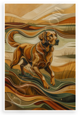 Chesapeake Bay Retriever Flowing Lines Earthy Colors Abstract Art 12x18 US Made Poster