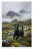 Scottish Terrier Exploring Misty Scottish Highlands Adventure 12x18 US Made Poster