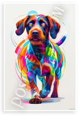 German Wirehaired Pointer Vibrant Abstract Art 12x18 US Made Poster