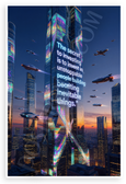The Secret to Investing Unstoppable People Quote Futuristic Cityscape 12x18 US Made Poster