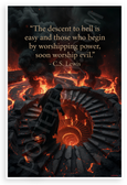 C.S. Lewis "Descent to Hell is Easy" Inspirational 12x18 US Made Poster