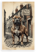 Staffordshire Bull Terrier The Bull & Staff Est 1805 Vintage 12x18 US Made Poster