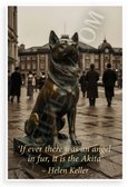 Helen Keller "If Ever There Was an Angel in Fur, It Is the Akita" Inspirational 12x18 US Made Poster