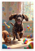 Playful Boykin Spaniel Puppy Playing with Toys Nursery 12x18 US Made Poster