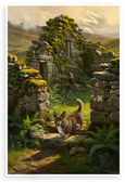 Cardigan Welsh Corgi Exploring Ancient Welsh Ruins Nature 12x18 US Made Poster