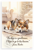 James Thurber "Dog Is a Gentleman" Corgi Quote Inspirational 12x18 US Made Poster