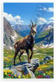 Pyrenean Chamois Great Pyrenees Mountains Wildlife 12x18 US Made Poster