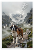 Saint Bernard Dog Alpine Mountain Pass Rescue 12x18 US Made Poster