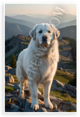 Great Pyrenees Dog Hiking Mountain Peaks Nature Wildlife 12x18 US Made Poster