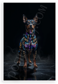 Miniature Pinscher Ancient Symbols Mysterious Abstract 12x18 US Made Poster